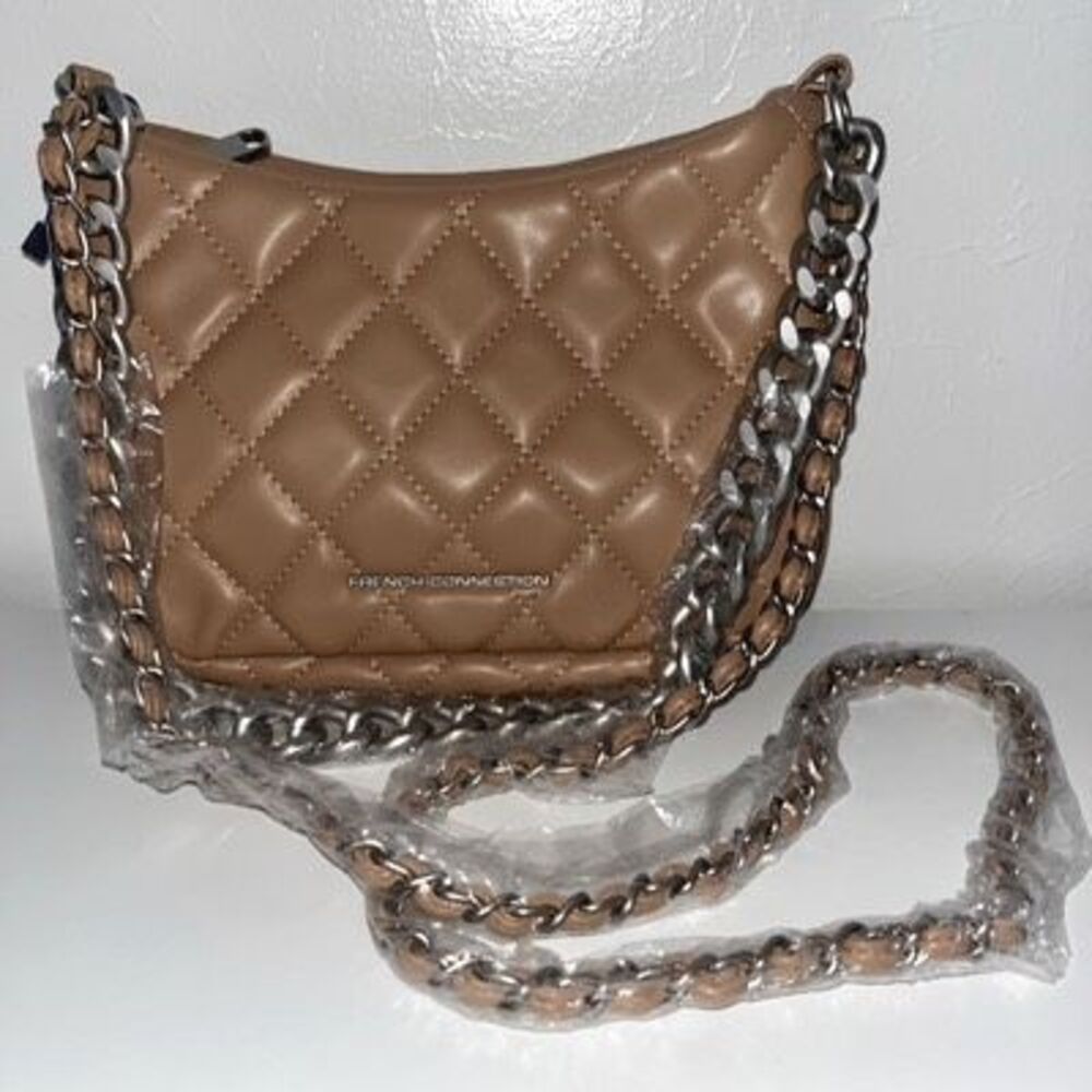 French Connection Latte Eliza Diamond Quilted Purse NWT